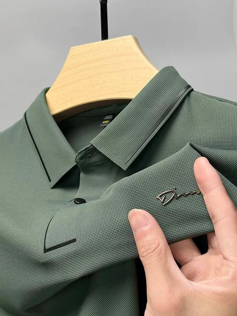 Herren Sommer Poloshirt mit Knöpfen and Stickerei