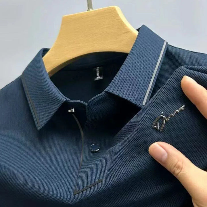 Herren Sommer Poloshirt mit Knöpfen and Stickerei