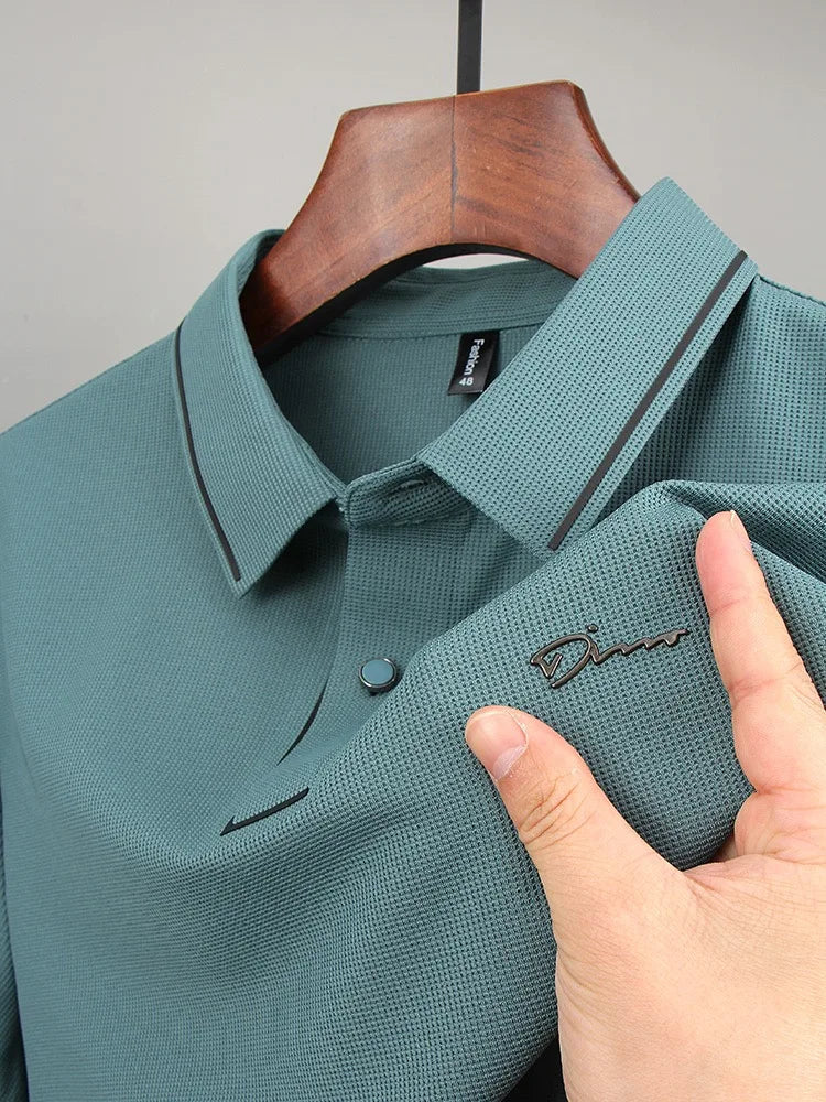 Herren Sommer Poloshirt mit Knöpfen and Stickerei