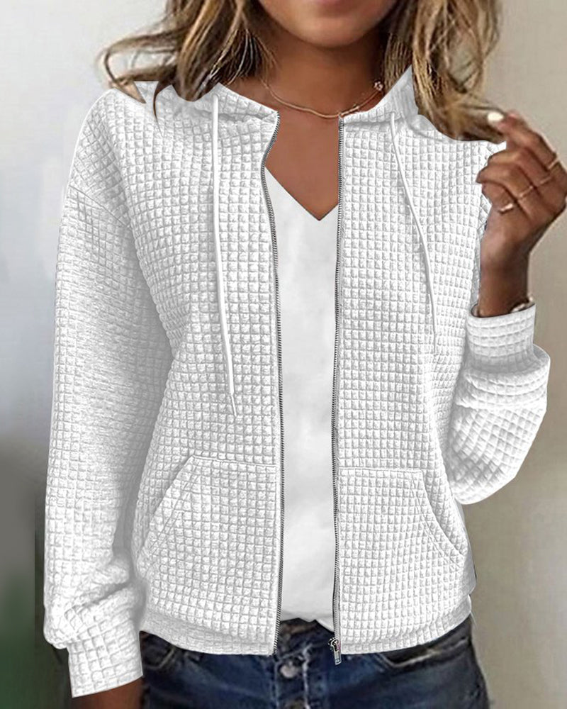 Stylischer Damen Hoodie Mit Langem Ärmel | Mit Reißverschluss