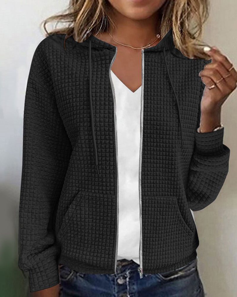 Stylischer Damen Hoodie Mit Langem Ärmel | Mit Reißverschluss