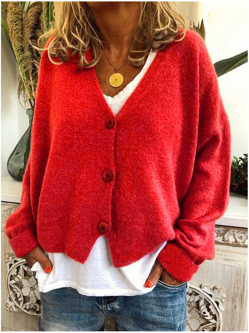 Damen Strickjacke Mit Langarm | V-Ausschnitt