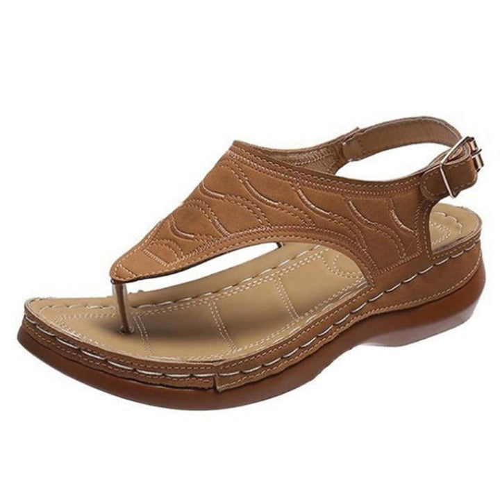 Damen Sommer Offener Zehenpartie Sandalen mit Schnallenriemen und Strukturierter Stil