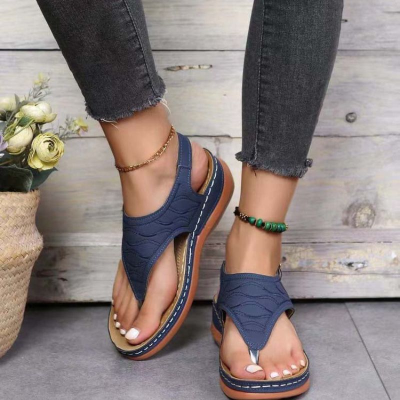 Damen Sommer Offener Zehenpartie Sandalen mit Schnallenriemen und Strukturierter Stil