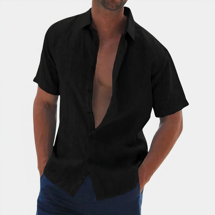 Herren Sommerhemd mit Kragen und Knopfverschluss