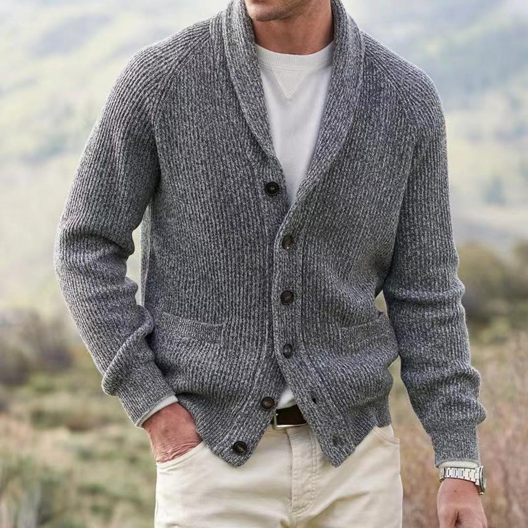 Klassische Strickjacke Mit V-ausschnitt Für Herren | Knopfverschluss