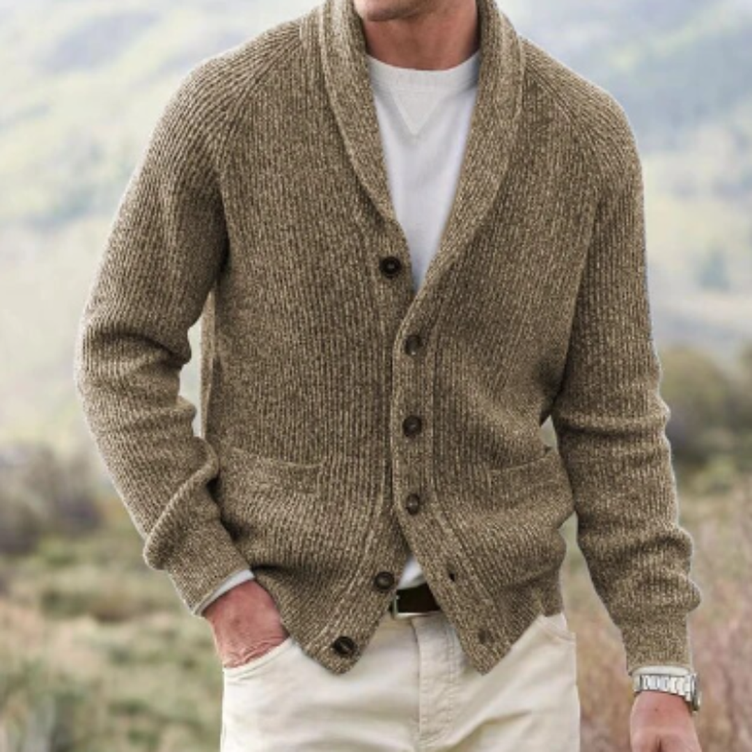Klassische Strickjacke Mit V-ausschnitt Für Herren | Knopfverschluss