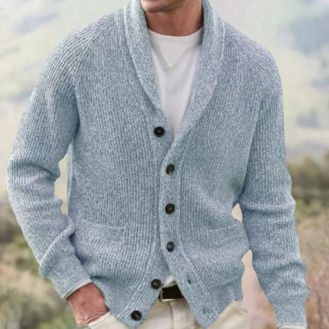 Klassische Strickjacke Mit V-ausschnitt Für Herren | Knopfverschluss