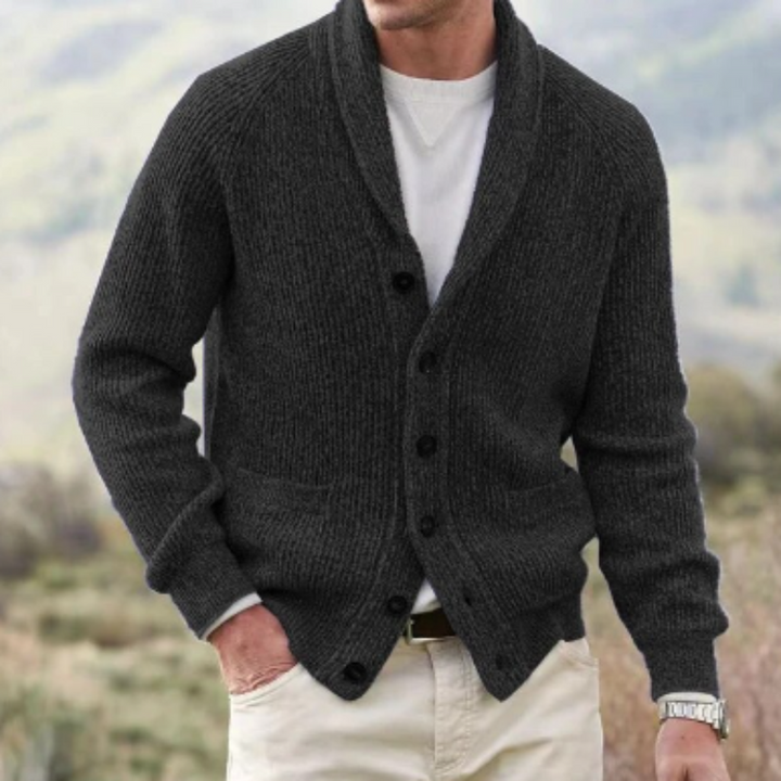 Klassische Strickjacke Mit V-ausschnitt Für Herren | Knopfverschluss