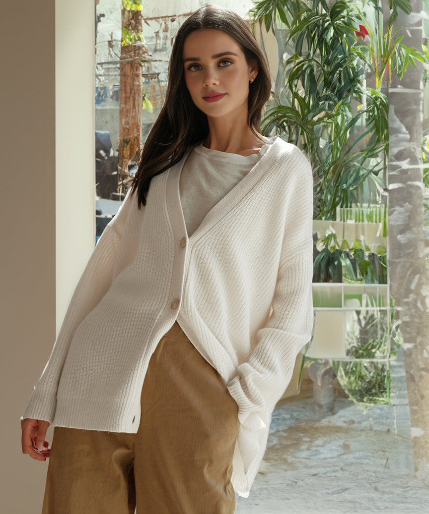 Damen Strickjacke Mit Knopfleiste | Große