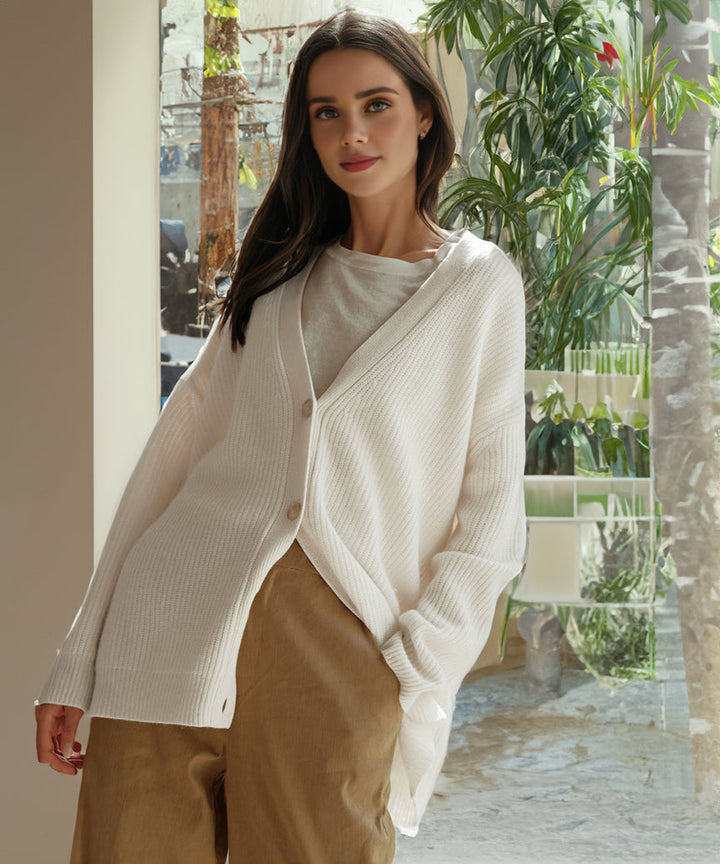 Damen Strickjacke Mit Knopfleiste | Große