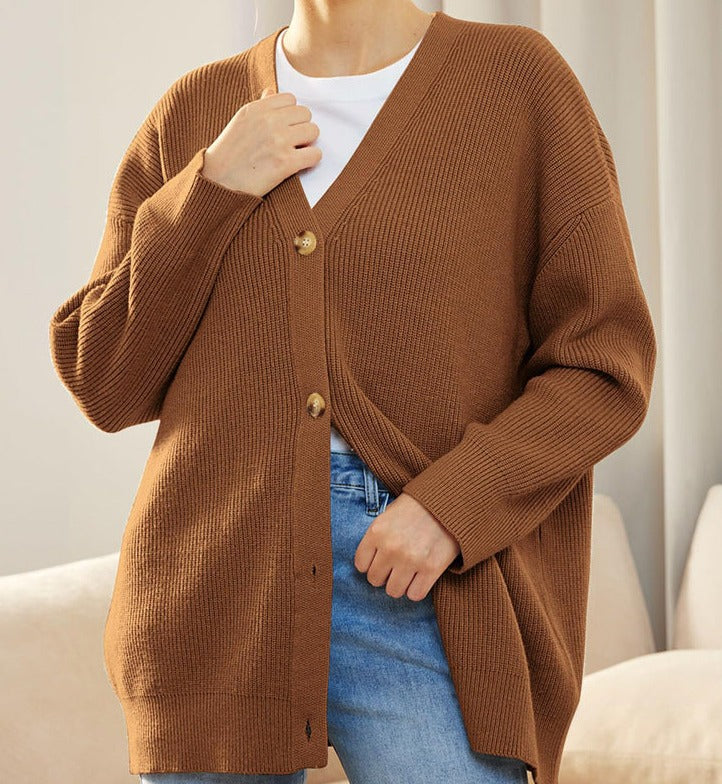 Damen Strickjacke Mit Knopfleiste | Große