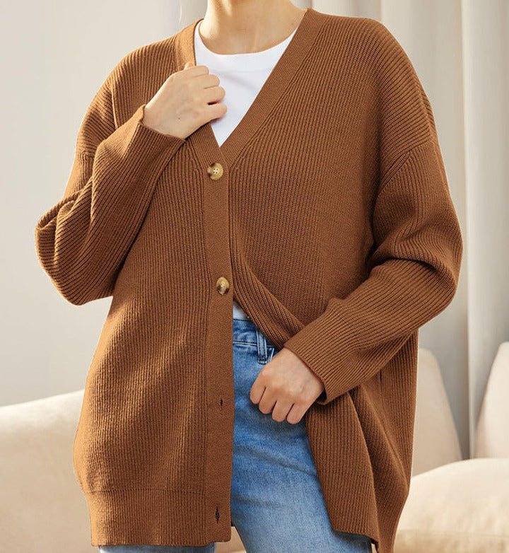 Damen Strickjacke Mit Knopfleiste | Große