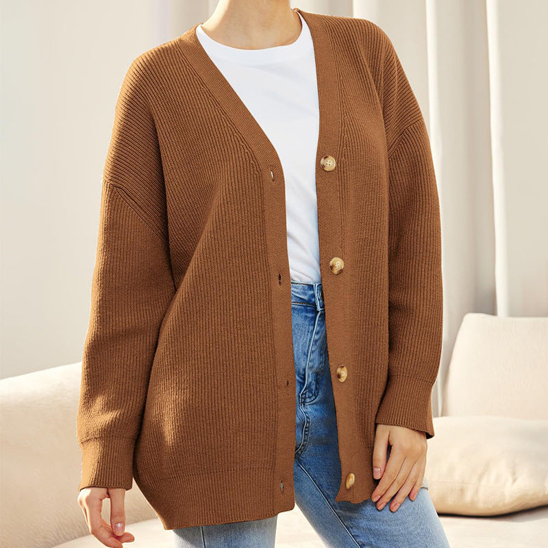 Damen Strickjacke Mit Knopfleiste | Große