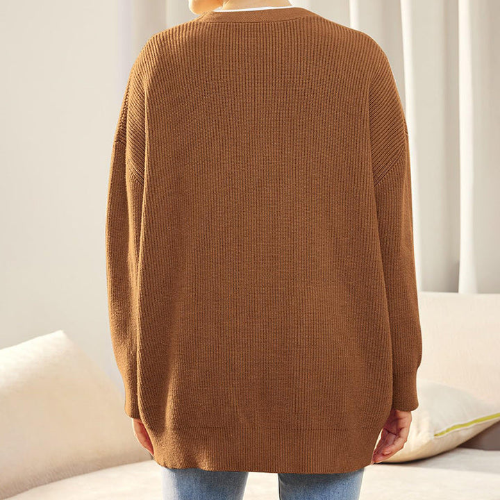 Damen Strickjacke Mit Knopfleiste | Große