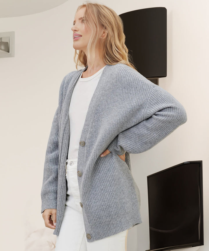 Damen Strickjacke Mit Knopfleiste | Große