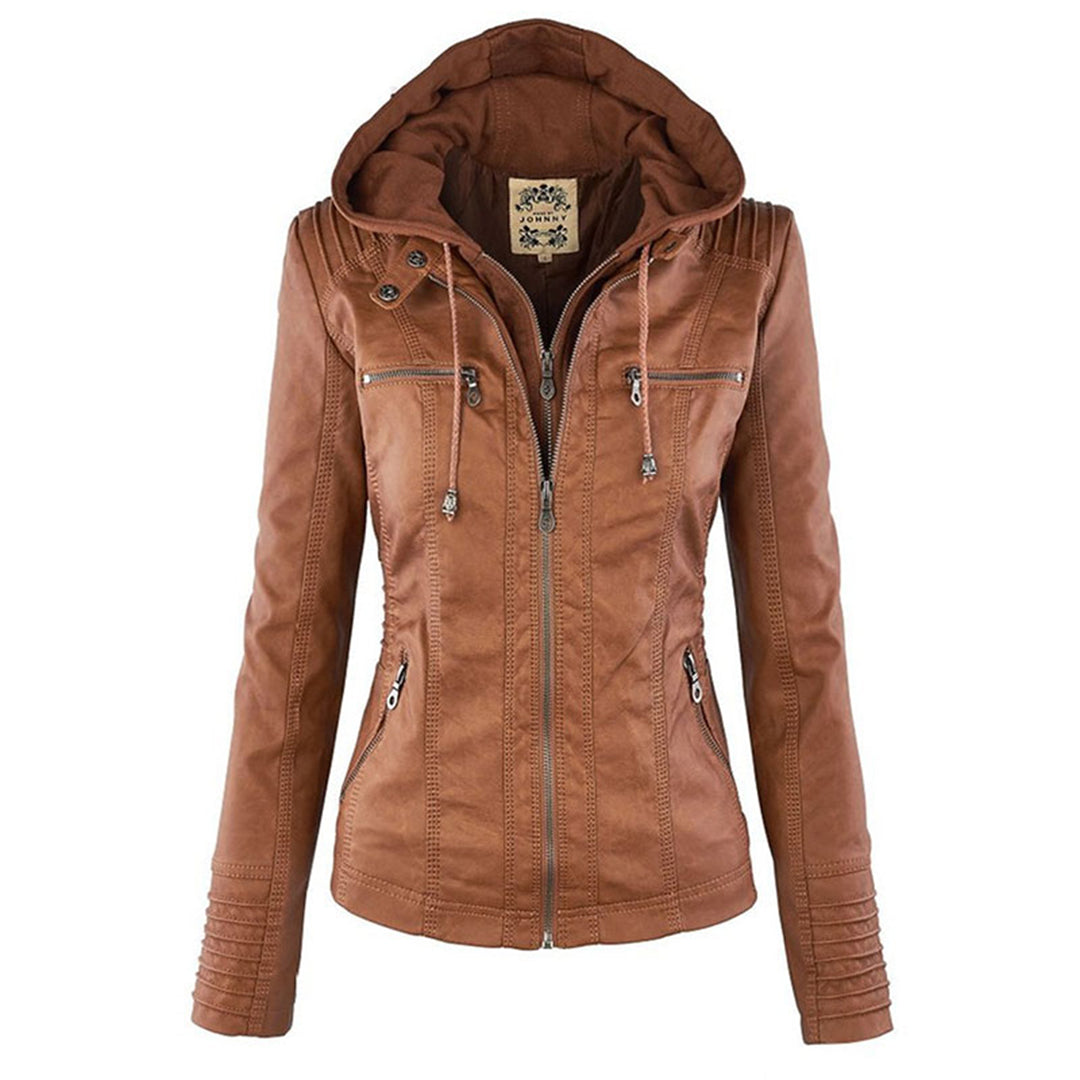 Lederjacke Für Damen | Mit Kapuze