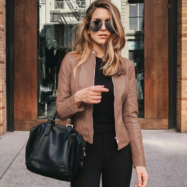Figurbetonte Lederjacke Für Damen | Winter
