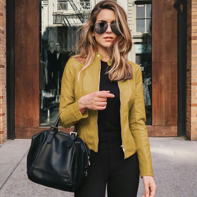 Figurbetonte Lederjacke Für Damen | Winter