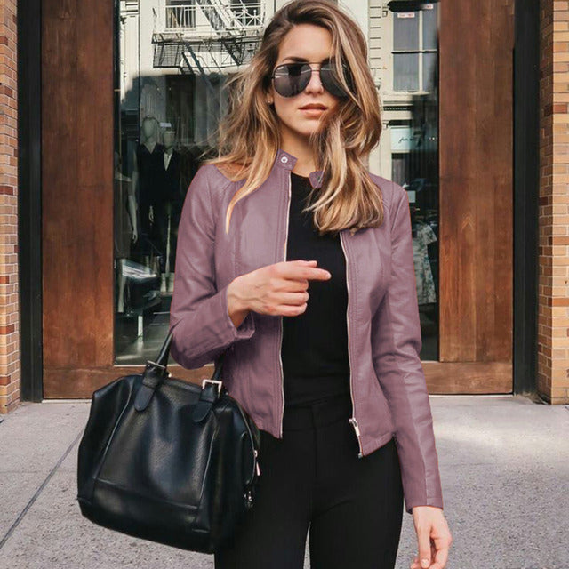 Figurbetonte Lederjacke Für Damen | Winter