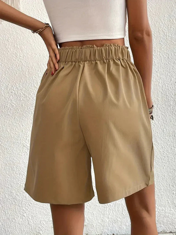 High-Waisted Plissee-Shorts für Damen