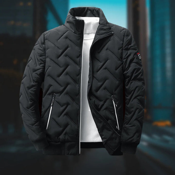 Herrenjacke mit Reißverschluss und Stehkragen