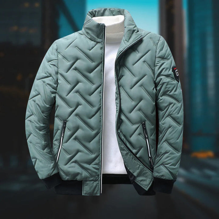 Herrenjacke mit Reißverschluss und Stehkragen