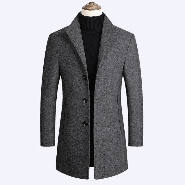 Langer Mantel Mit Knöpfen Für Herren | Winter