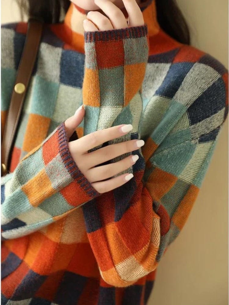 Rollkragen-Winterpullover Für Damen | Mehrfarbig