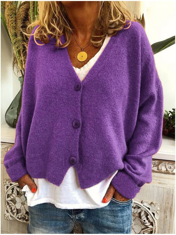 Damen Strickjacke Mit Langarm | V-Ausschnitt