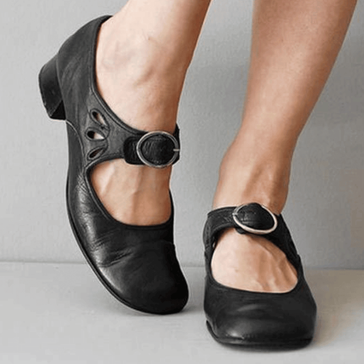 Damen Lederschuhe Mit Absatz | Mit Schnallendetail