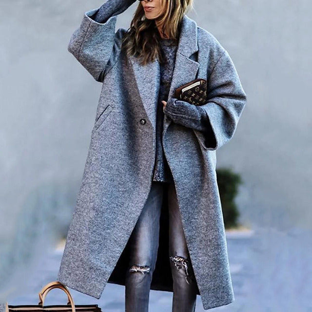 Damen Langer Casual Trenchcoat | Herbst