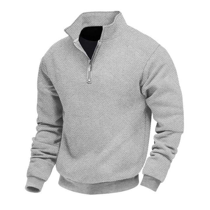 Herrenstrickpullover Mit Halbem Reißverschluss | Langarm