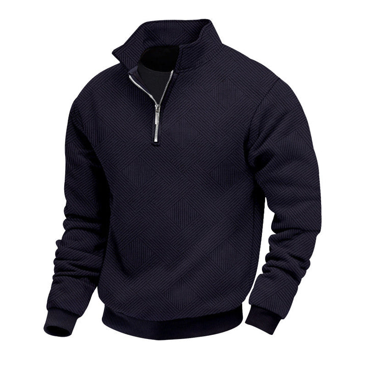 Herrenstrickpullover Mit Halbem Reißverschluss | Langarm
