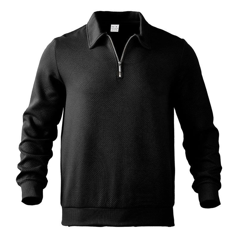 Herren Winter Polopullover | Halber Reißverschluss