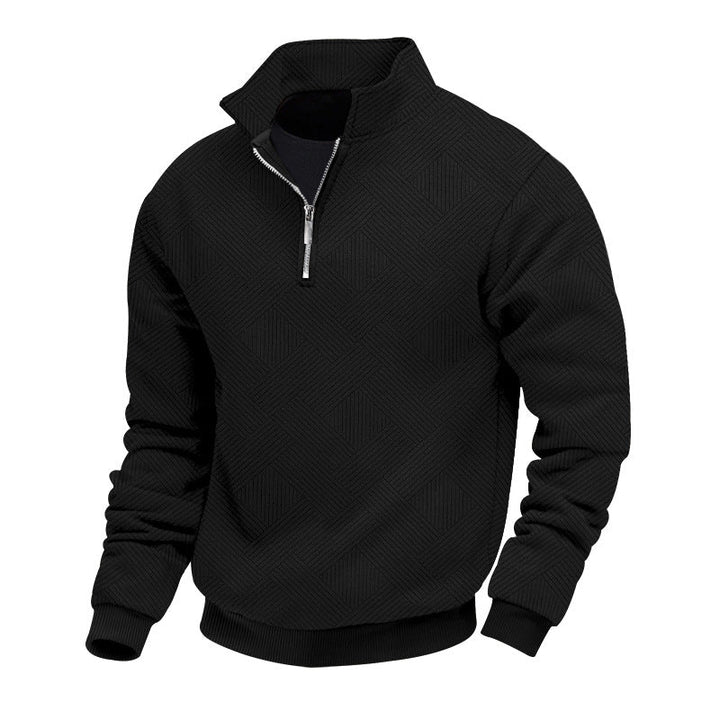 Herrenstrickpullover Mit Halbem Reißverschluss | Langarm