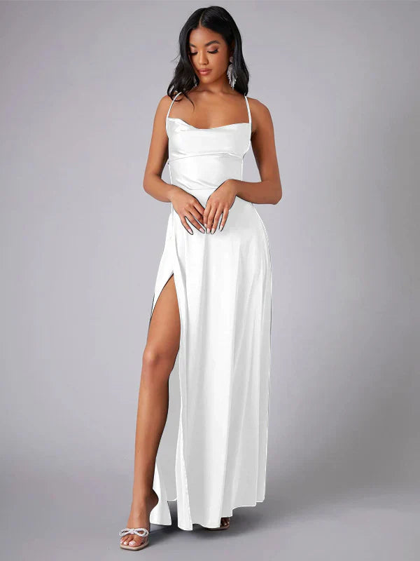Damen-Maxi-Slipkleid mit gekreuzten Trägern
