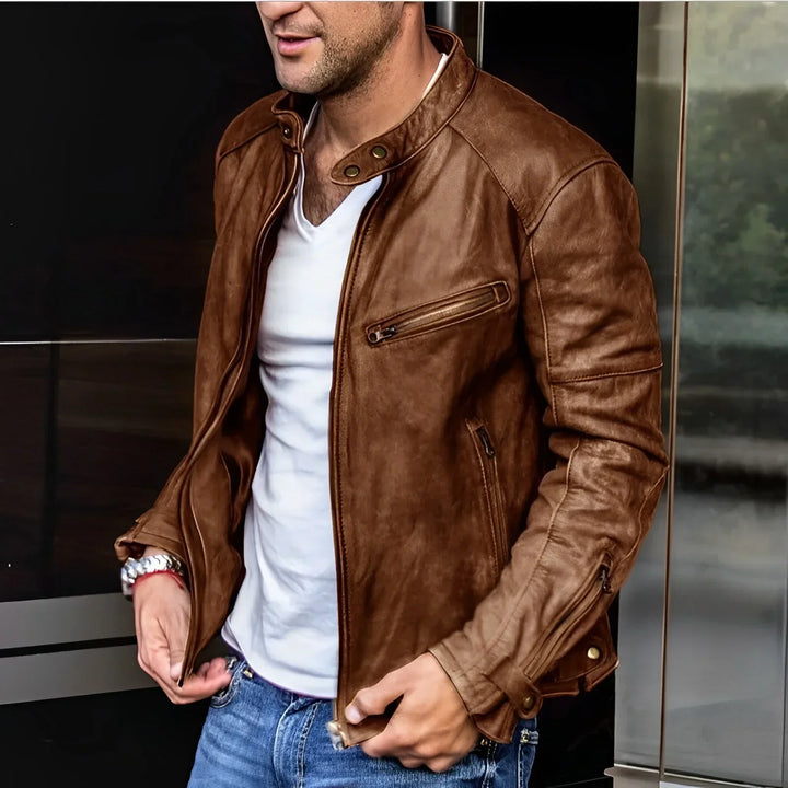 Herren Lederjacke Mit Reißverschluss | Stilvoll