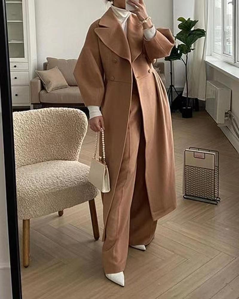 Winter Langer Trenchcoat Für Damen | Reverskragen
