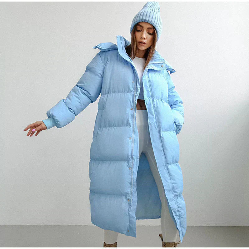 Langer Gepolsterter Daunenmantel Für Damen | Winter