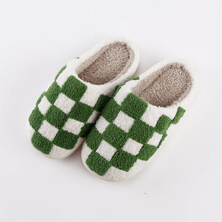 Unisex Hausschuhe Für Winter | Kariertes Muster