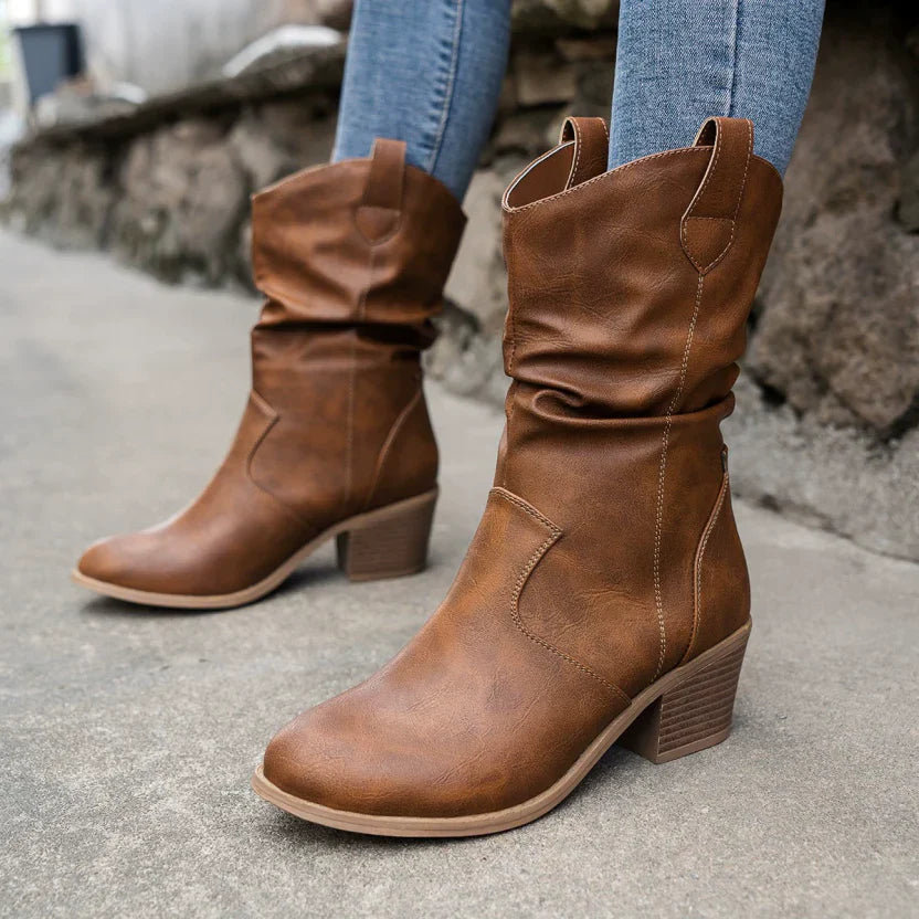 Stilvolle Cowboy-Stiefel Für Damen | Niedriger Absatz