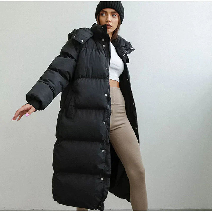 Langer Gepolsterter Daunenmantel Für Damen | Winter