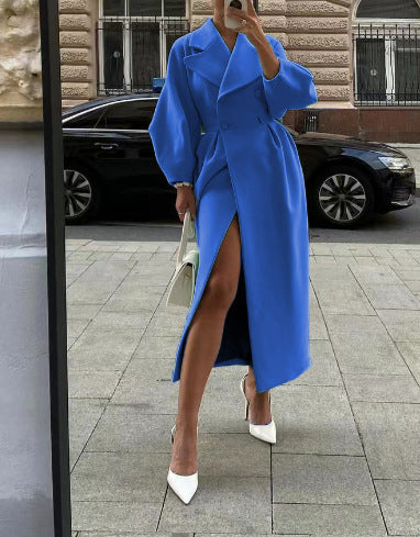 Winter Langer Trenchcoat Für Damen | Reverskragen