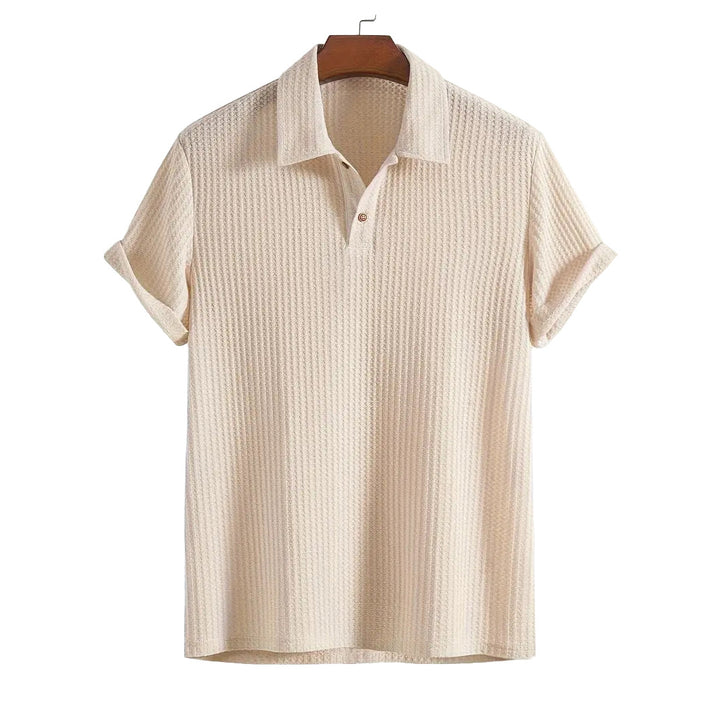 Herren Poloshirt mit Kurzarm und Rippstrickmuster
