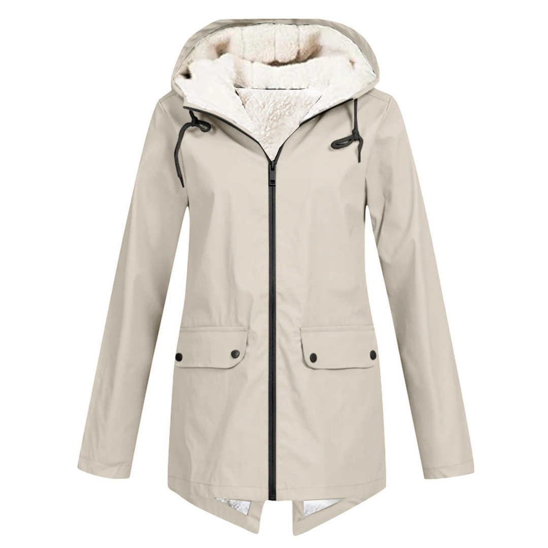 Damen Regenjacke Mit Reißverschluss | Kapuze