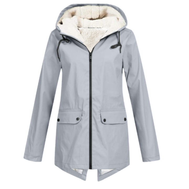 Damen Regenjacke Mit Reißverschluss | Kapuze