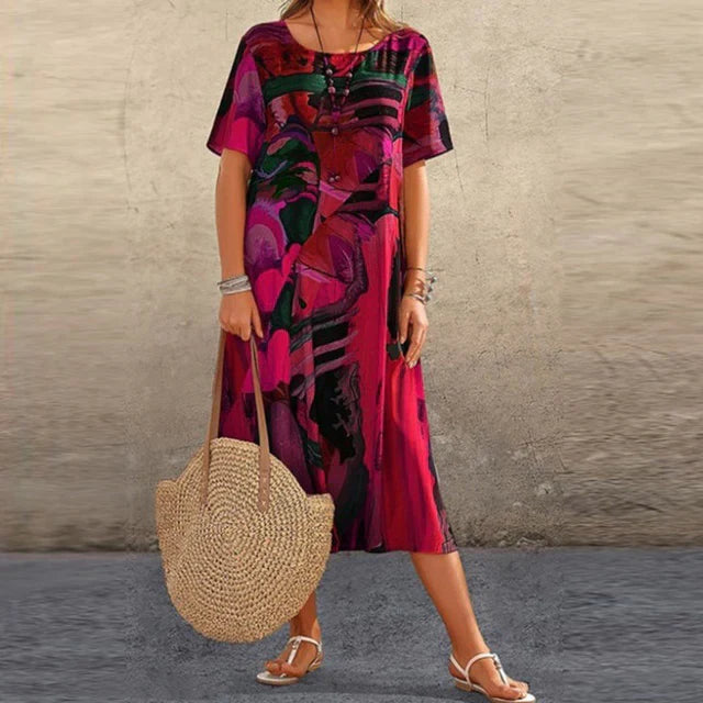 Midikleid mit Abstraktem Print für Damen