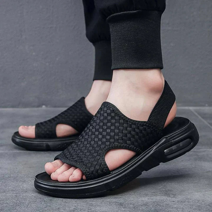 Herren Sommer-Sandalen mit Riemenverschluss und Offener Zehenpartie