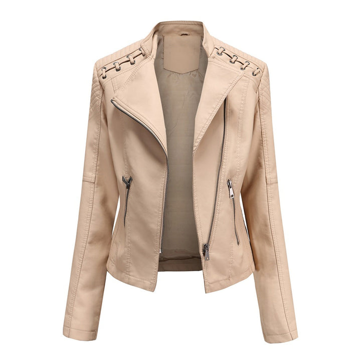 Damen Lederjacke Mit Reißverschluss | Langarm